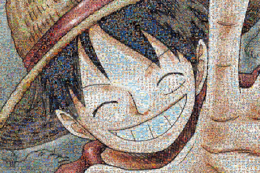 Ensky One Piece mosaic puzzle with Luffy, immersive puzzle-building experience.