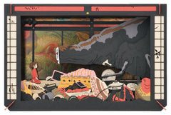 Ensky paper theater PT-L04 gold background enhances luminous Spirited Away scene