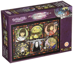 Ensky Spirited Away No Face puzzle, 208-piece stained glass style for engaging tabletop play