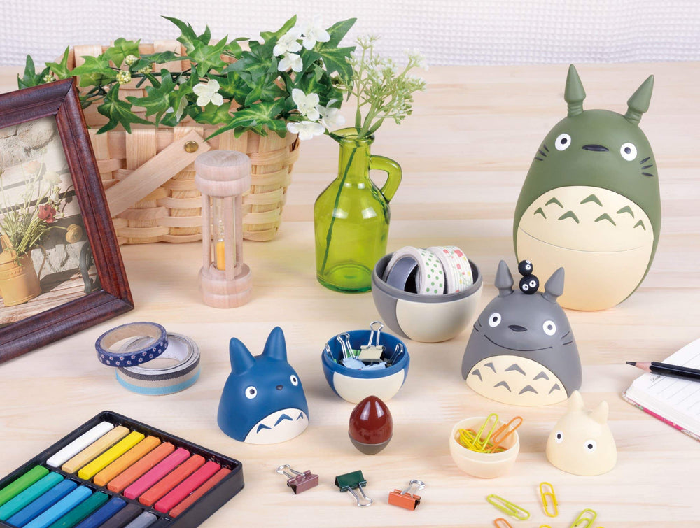 Ensky Totoro nesting dolls white Totoro on bright display