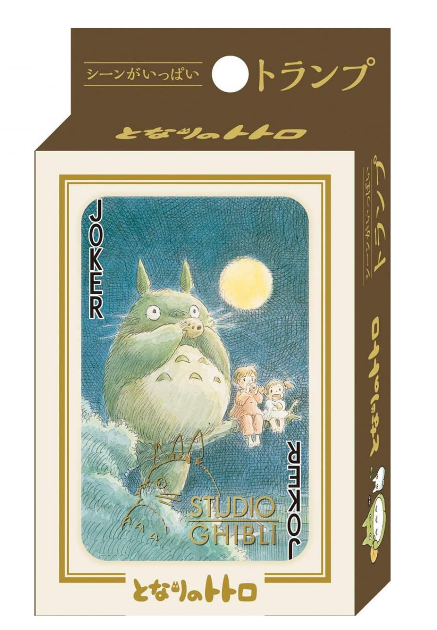 ensky My Neighbor Totoro scenes playing cards highlight collectible artwork in a deluxe foiled case.