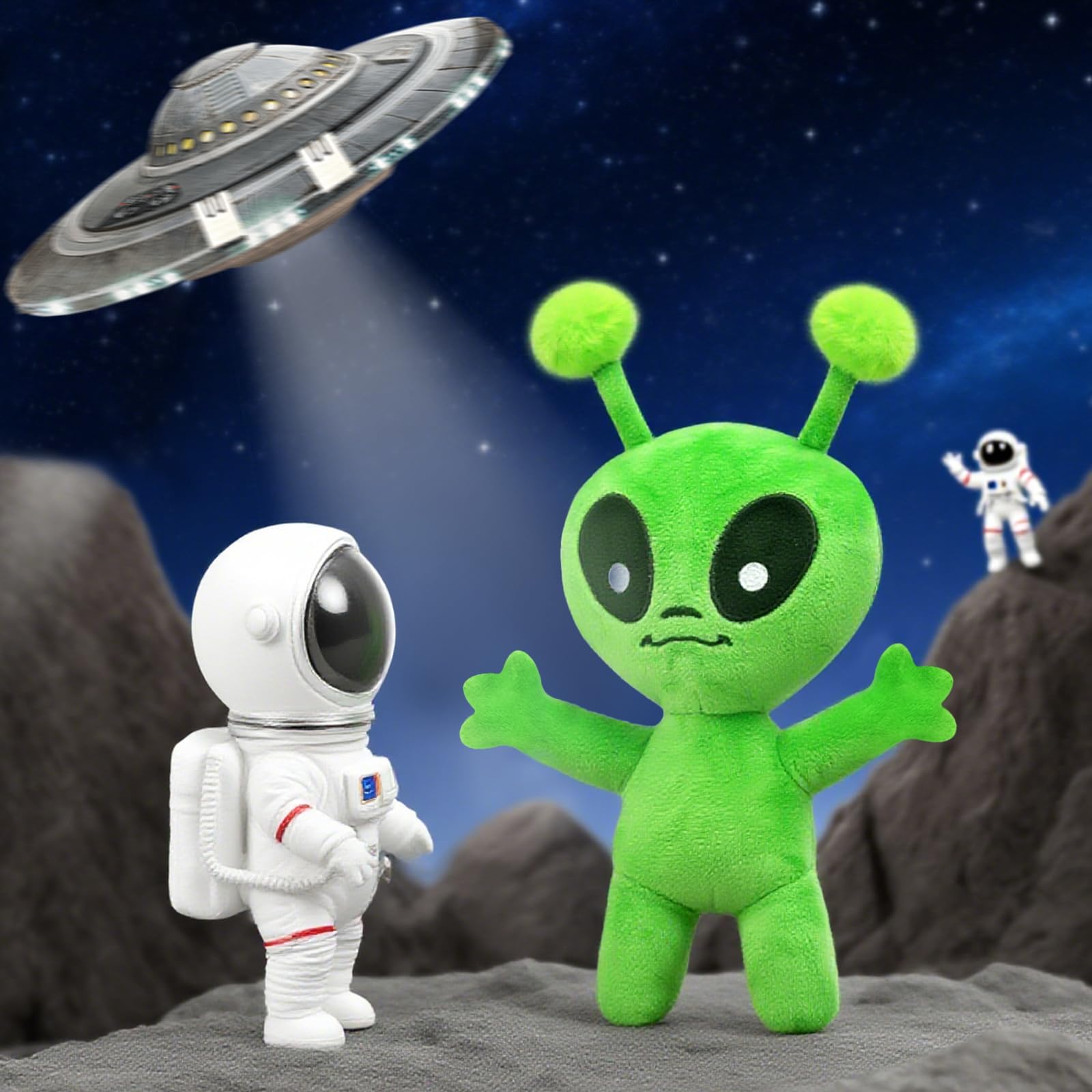 Playful room decor with a friendly alien focal point