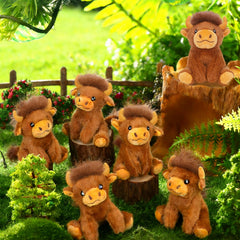 Entallor Highland cow plush decor for desks shelves and nursery accents
