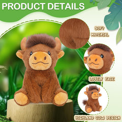 Entallor mini Highland cow plush pack of 16 ready for party favors
