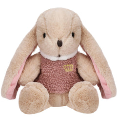 Entallor valentines soft bunny rabbit 11.8-inch cuddly beige plush with pink ears for hugs