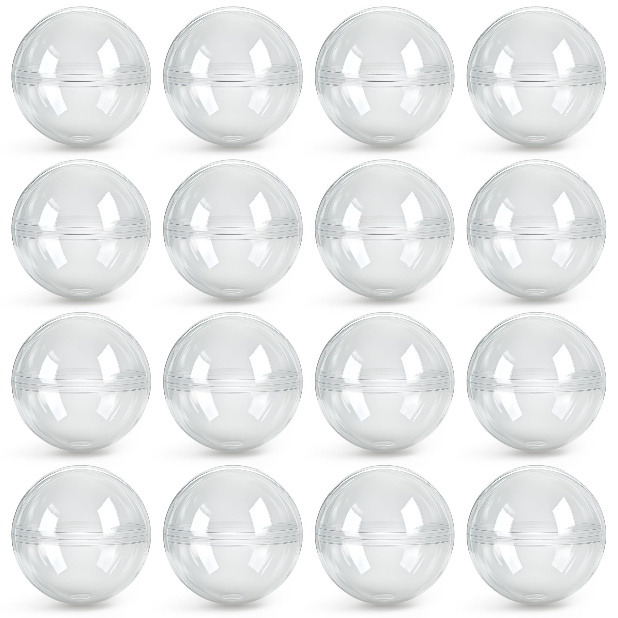 Entervending 2-inch clear capsules ready for vending machines and prize toys.