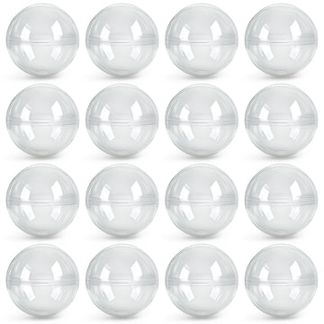Entervending 2-inch clear capsules ready for vending machines and prize toys.