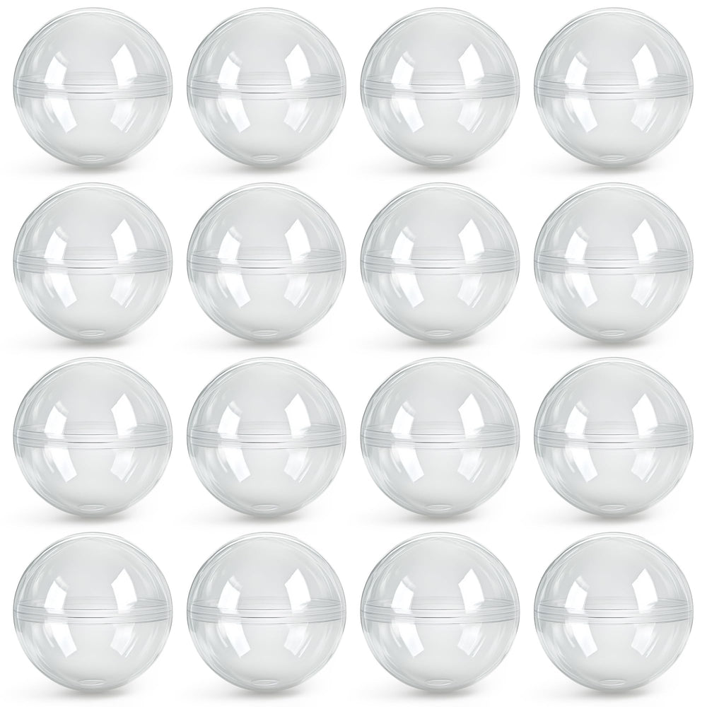 Entervending 2-inch clear capsules ready for vending machines and prize toys.