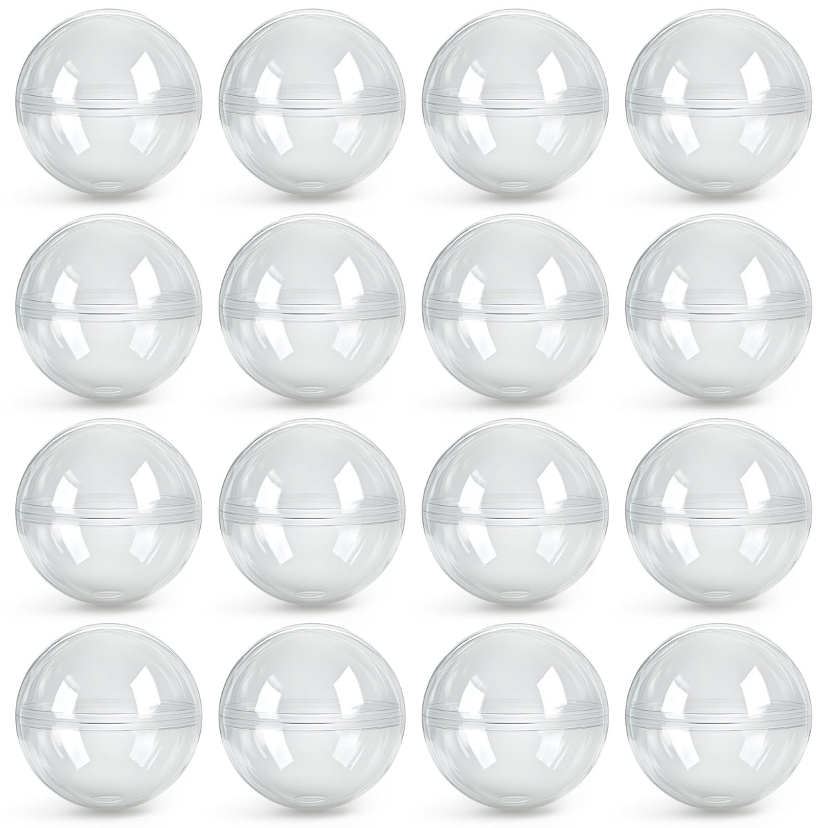Entervending 2-inch clear capsules ready for vending machines and prize toys.