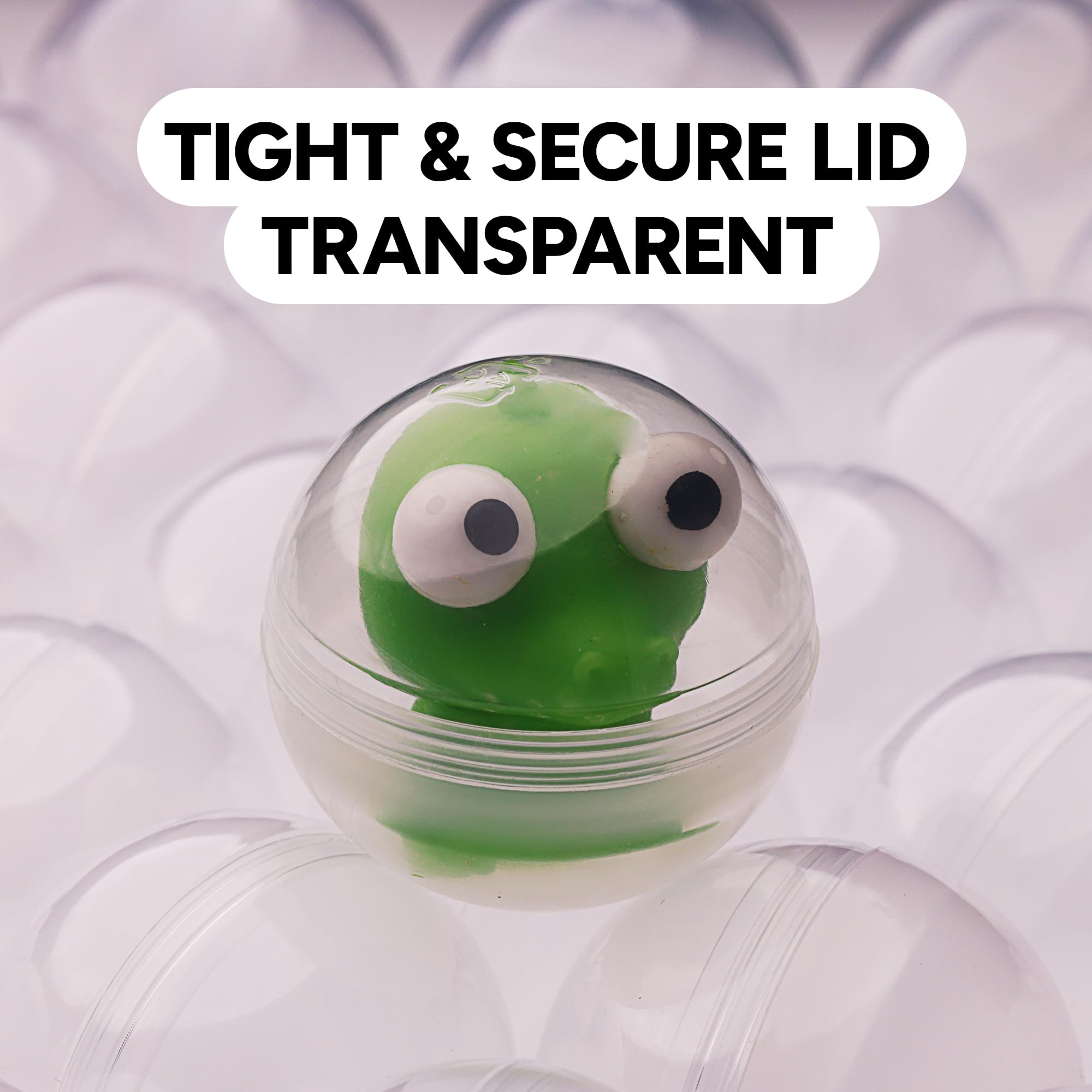 Entervending Easter capsules clear round for egg hunts and gifts.