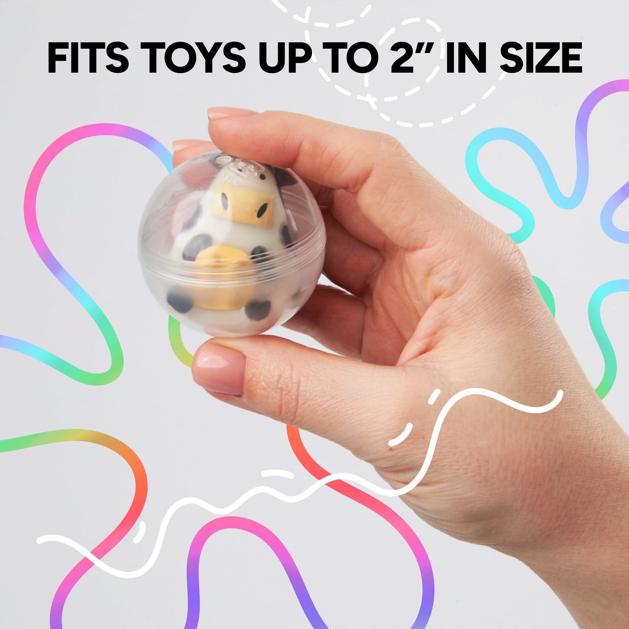 Entervending party-favors capsules provide clear round containers for gifts and decor.