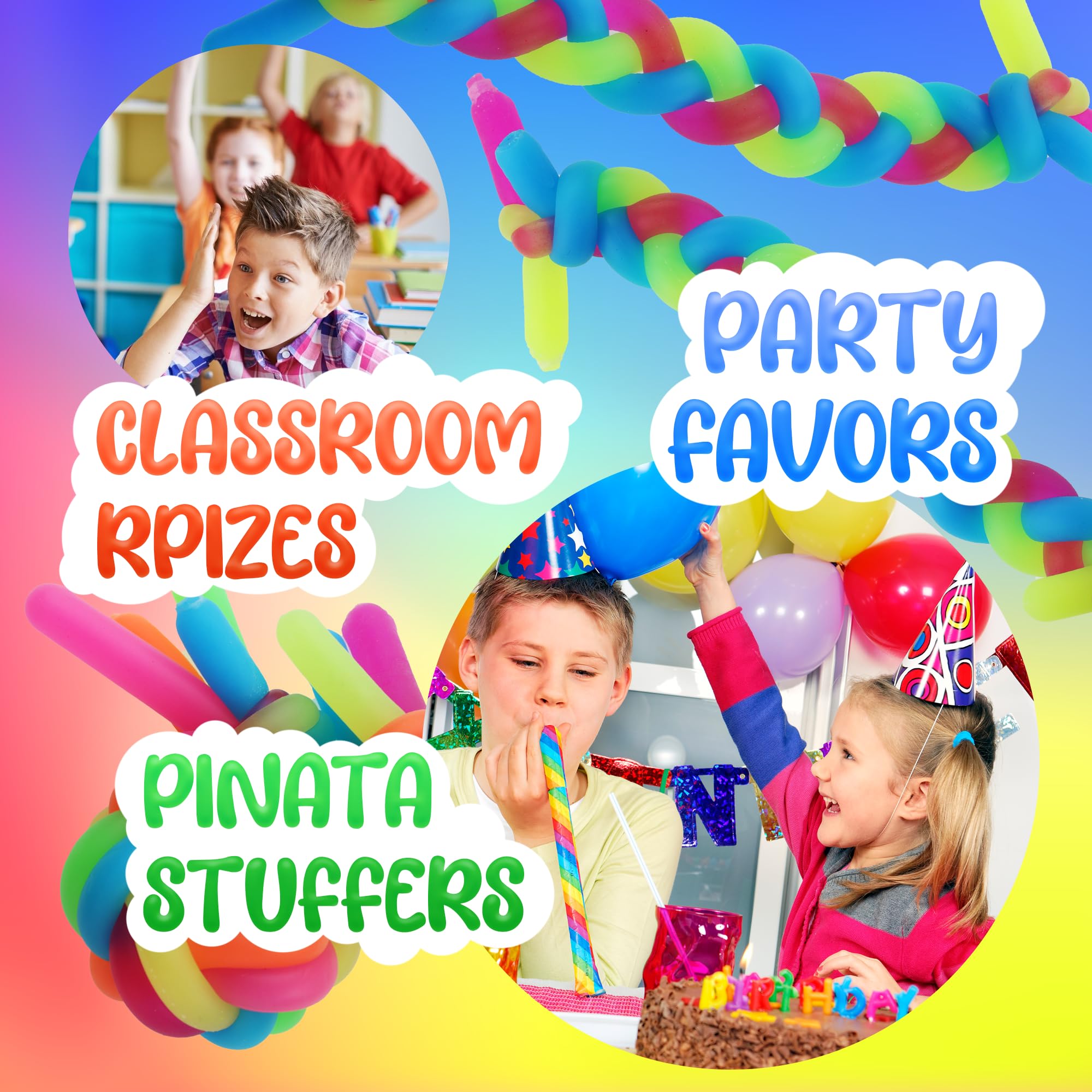 Entervending bulk-pack sensory noodles provide safe, kid-friendly entertainment in any setting.