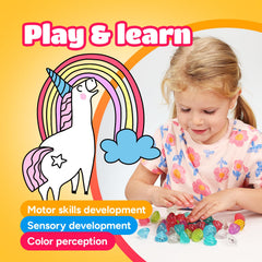 Entervending Unicorn Poop mini toy with sky blue face for playful trading.