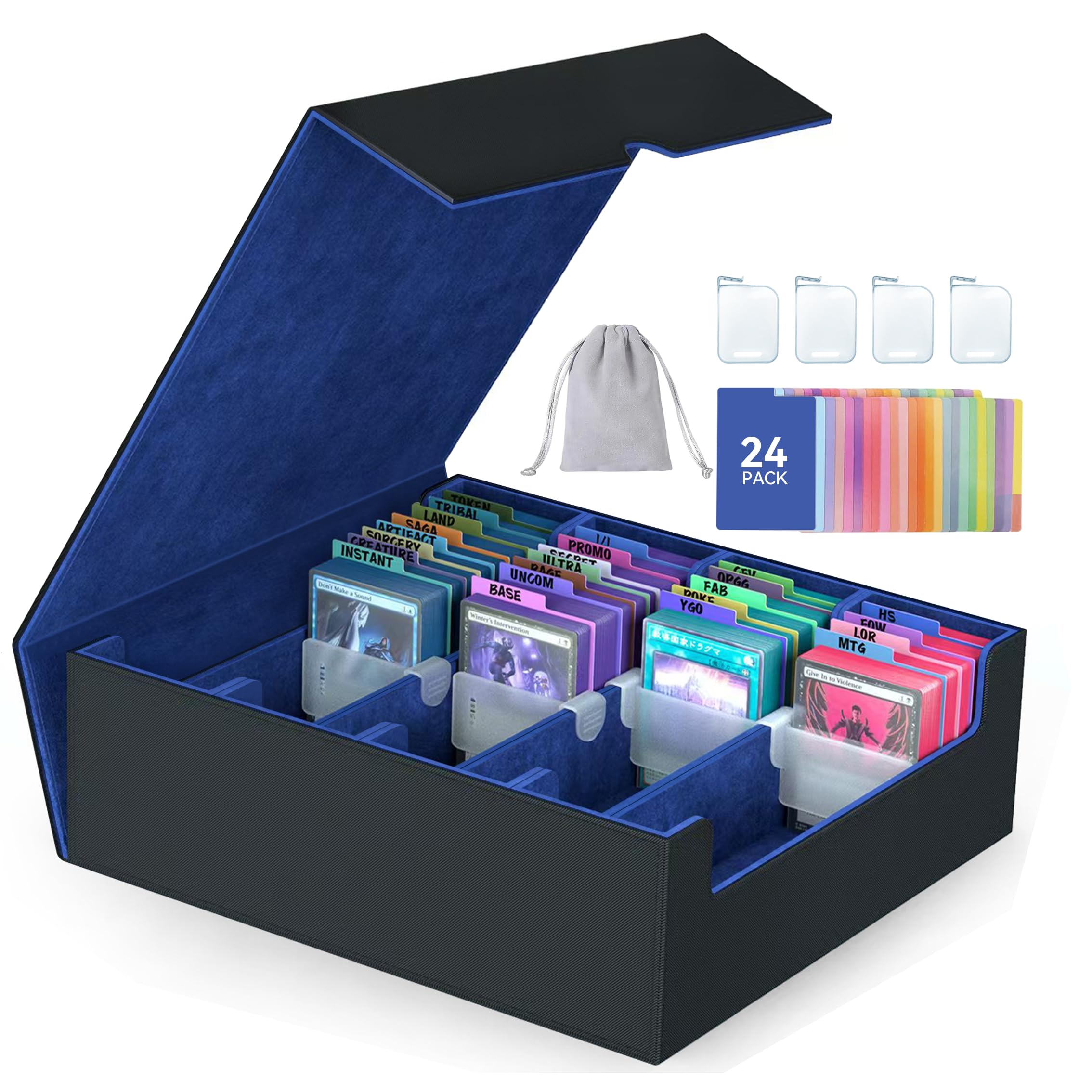 ENTUMO 4-Row card storage box top view shows ample capacity for organized decks