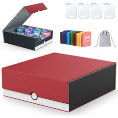 ENTUMO four-row storage box with a sturdy shell for safe card storage.