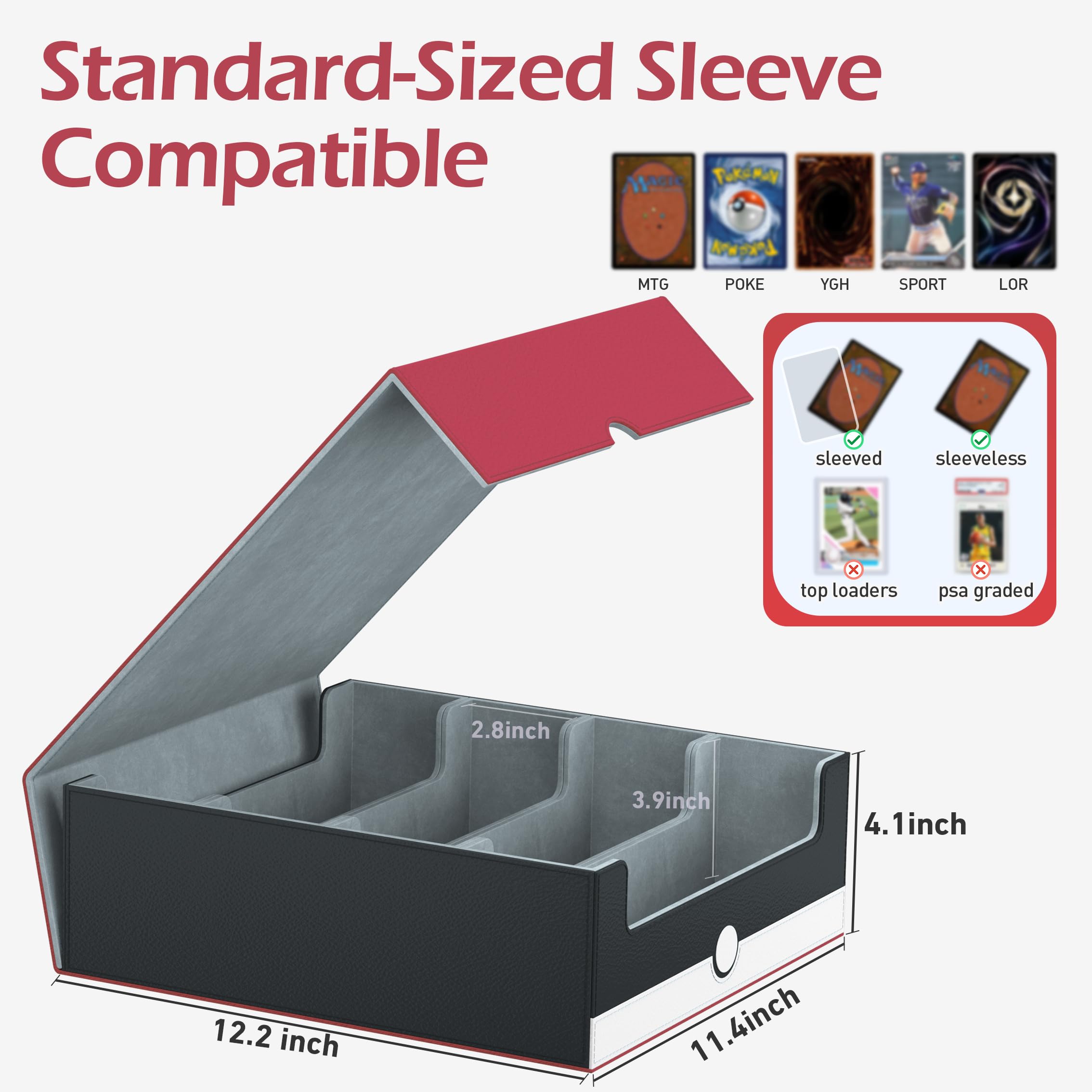 ENTUMO capacity up to 3200 unsleeved cards for large collections.