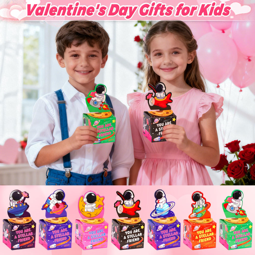 Envotek colorful packaging with stars communicates festive, kid-friendly valentines.