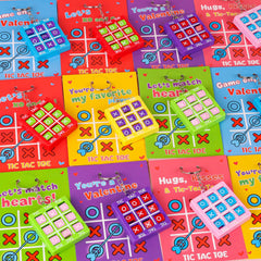 Envotek tic-tac-toe keychains close-up, durable plastic for safe play.