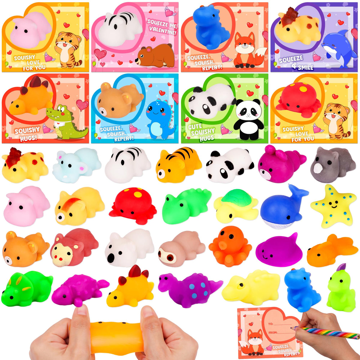 Envotek Valentines cards collection with seven designs for classroom exchanges and friendly messages