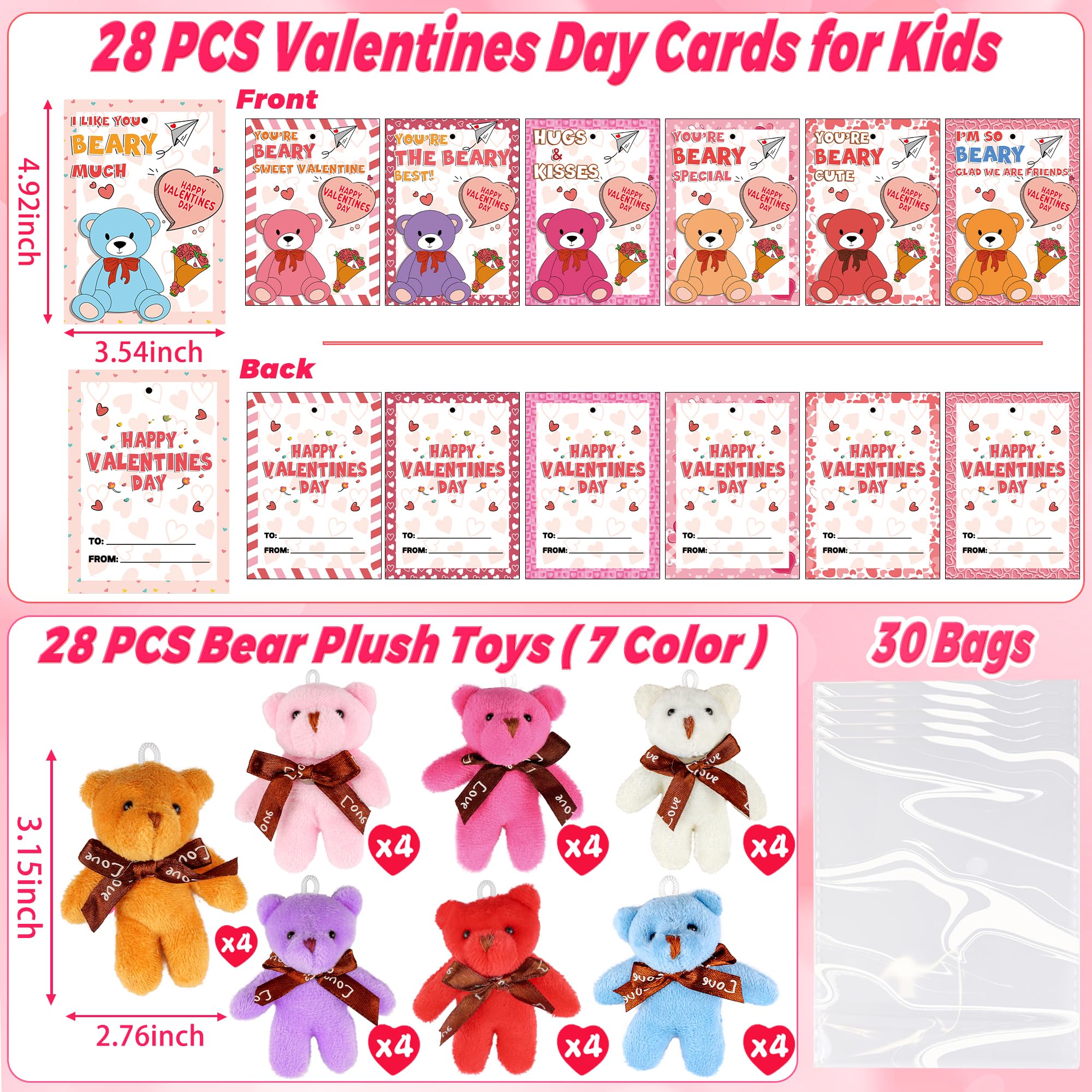 Envotek valentines cards with seven designs for personalized exchanges