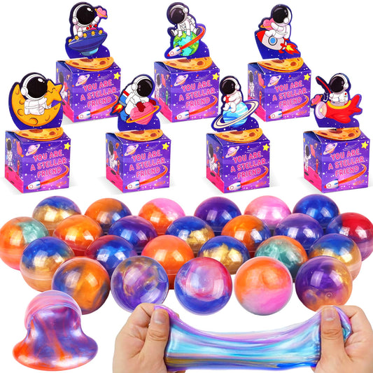 Envotek galaxy slime balls for classroom Valentine gifts and sharing fun.
