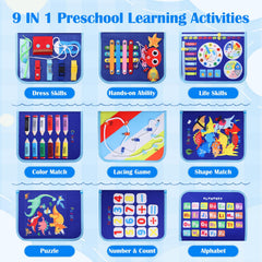 Envyvip Busy Board close-up of letters and numbers supporting literacy skills