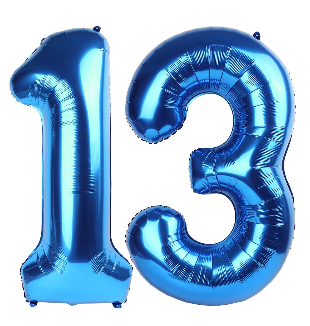 Enyeopd 13 balloon number in dark blue for milestone celebrations.