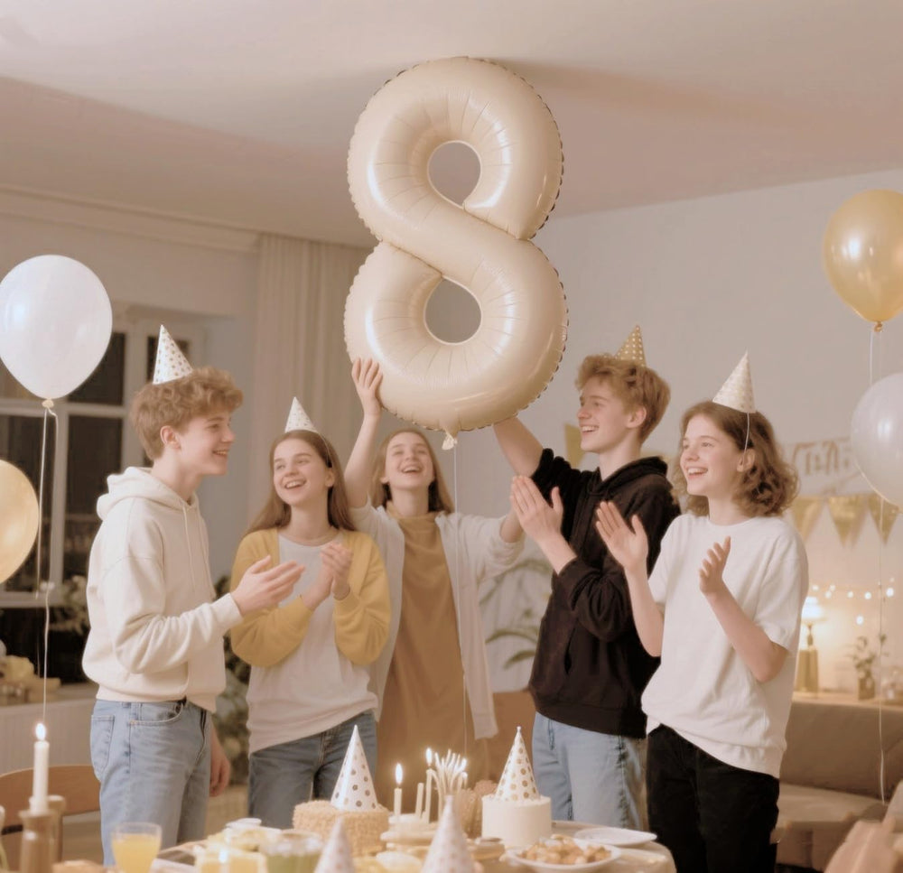Enyeopd 18th cream number balloon, perfect for birthdays and festive decor.