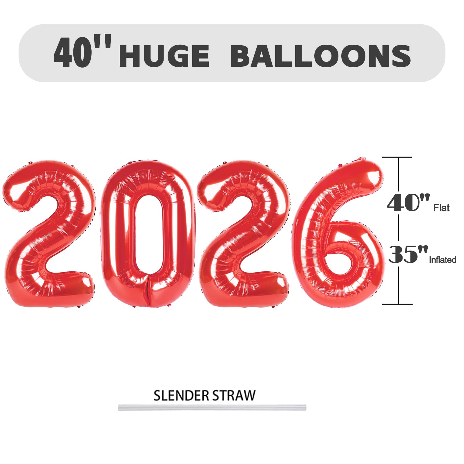 Enyeopd 2026 blue number balloon pairs with themed colors for cohesive decor