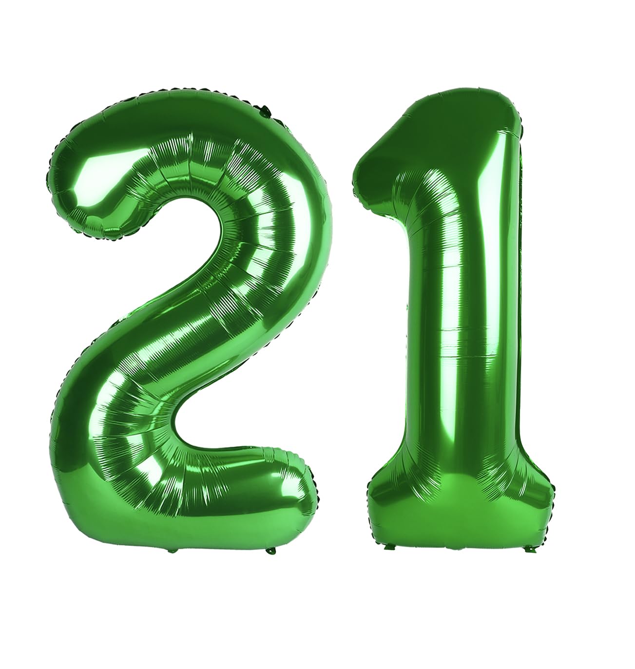 Enyeopd 40-inch number balloon 21 dark green acts as a bold party centerpiece.