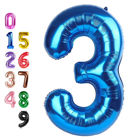 Enyeopd 40-inch number balloon 3 in dark blue for bold birthday milestones