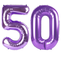 Enyeopd 40-inch number balloon 50 purple for stunning 50th birthday decor.