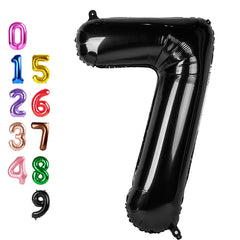 Enyeopd 40-inch number 7 balloon in black adds a bold focal point for the party.