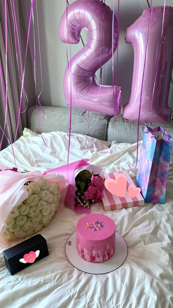 Enyeopd 40-inch pearl pink number balloon ideal for milestone celebrations.
