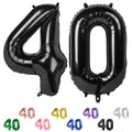 Enyeopd 40th birthday balloons in black create an elegant milestone backdrop.