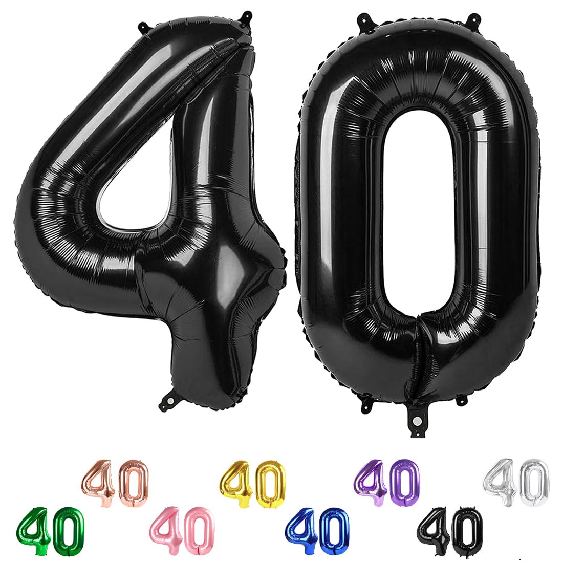 Enyeopd 40th birthday balloons in black create an elegant milestone backdrop.