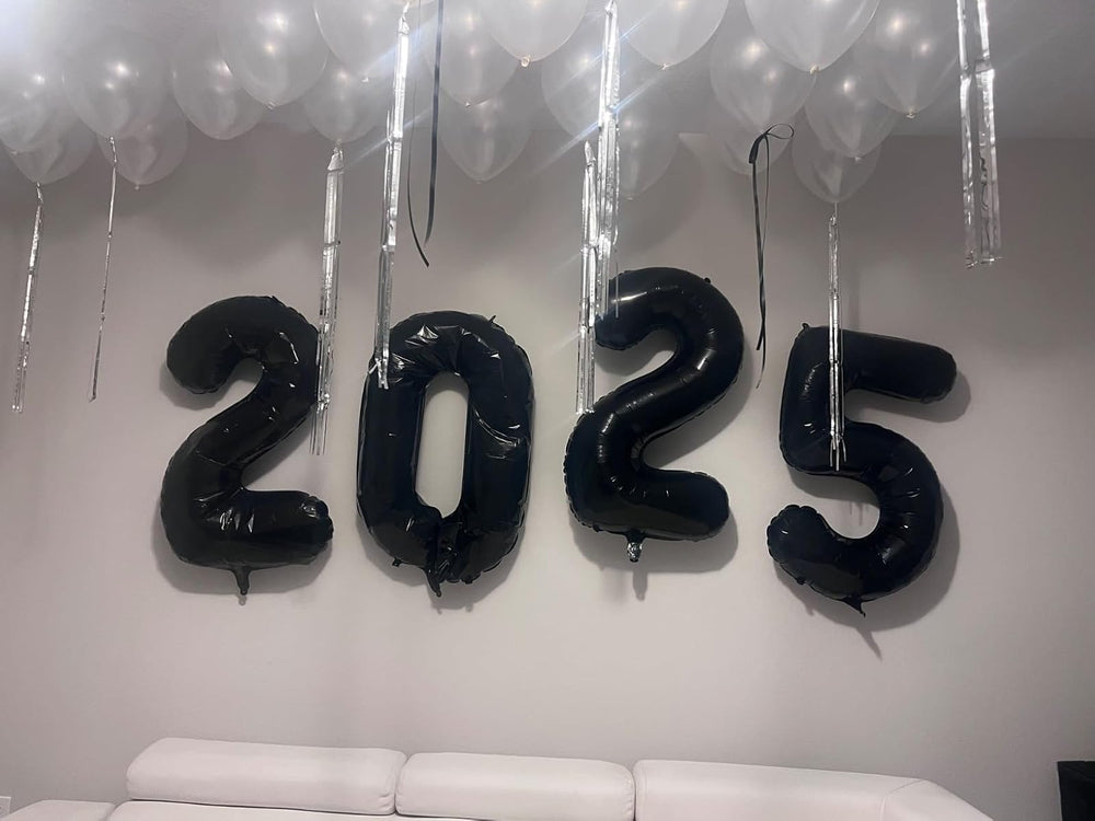 Enyeopd 40-inch black zero balloon with straw for easy inflation