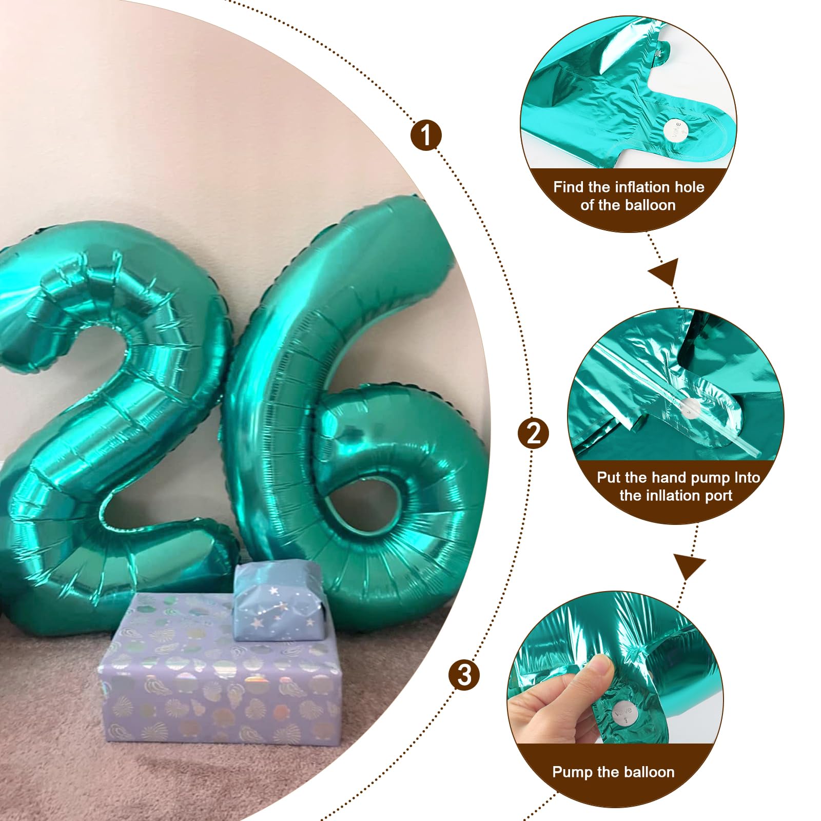 Enyeopd balloon numbers 40inch versatile display options for events