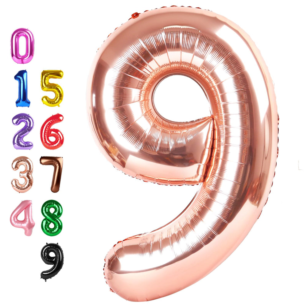 Enyeopd birthday nine balloon in rose gold adds instant elegance