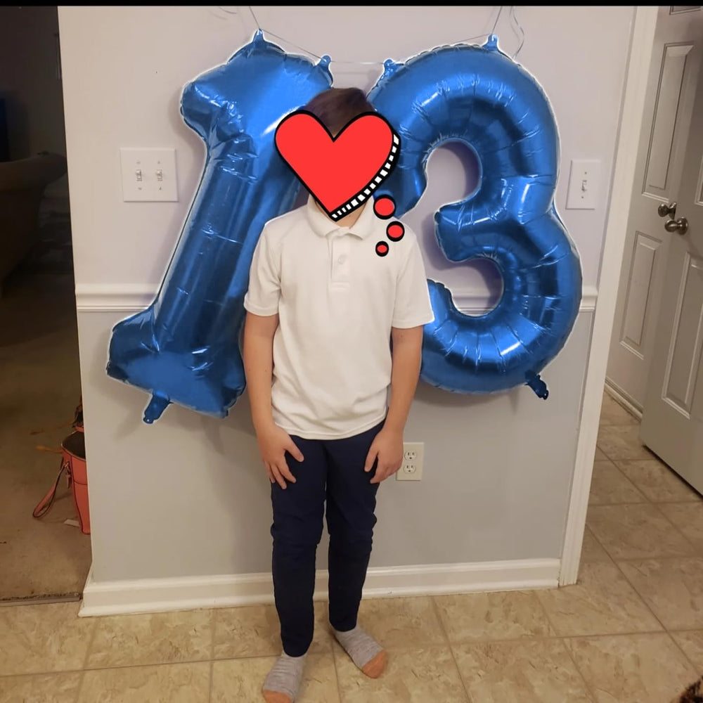 Enyeopd birthday party number balloon setup for easy decorating.