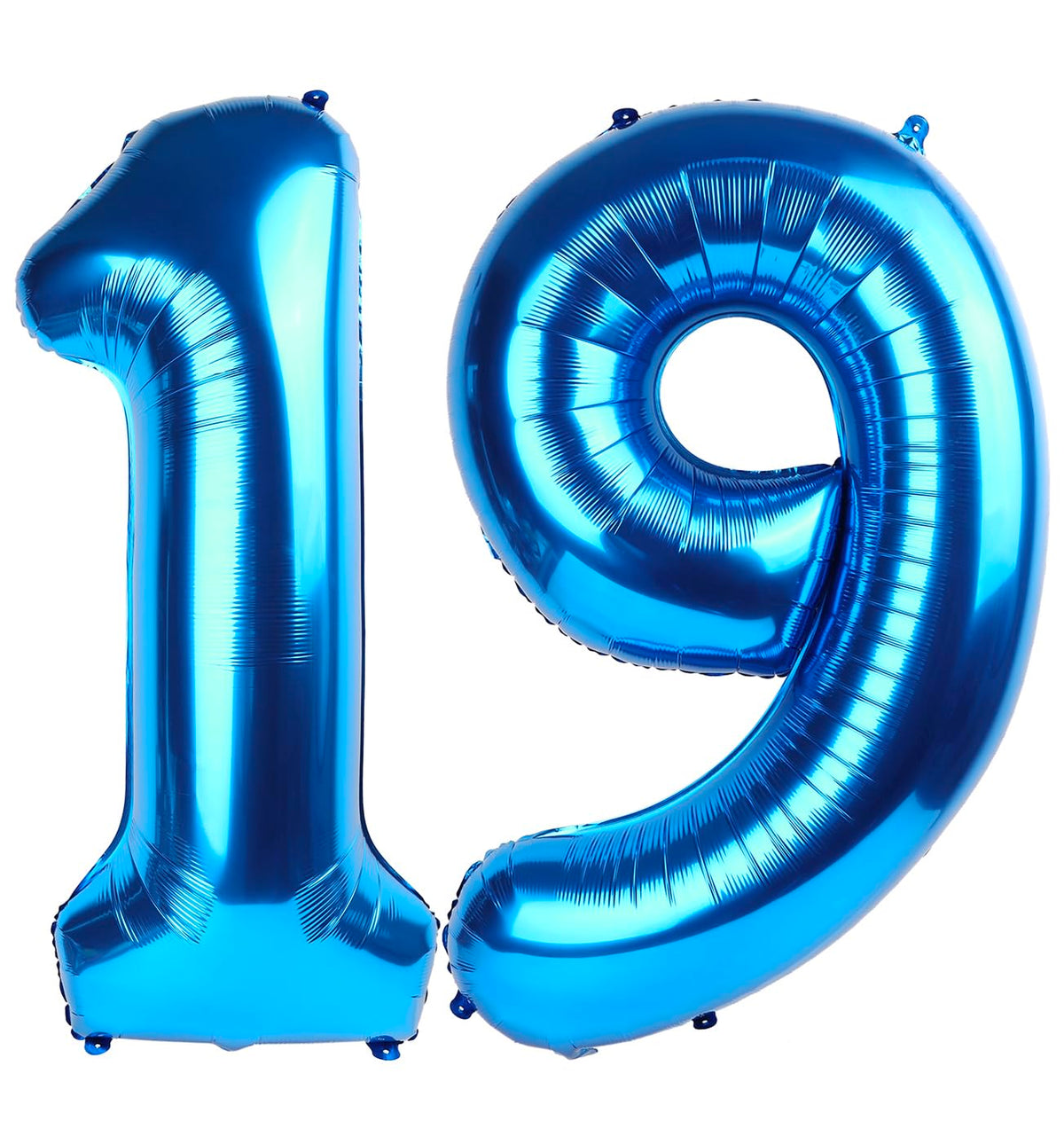 Enyeopd dark blue 19-number balloon enhances 40-inch centerpiece and photo moments.