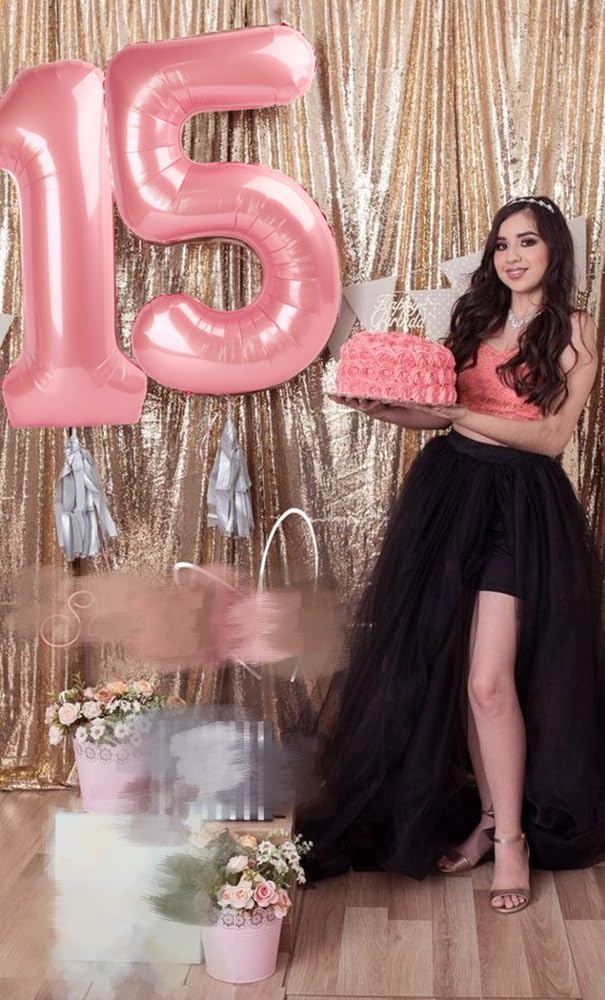 Enyeopd pink balloon numbers ready to hang or stack