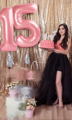 Enyeopd pink balloon numbers ready to hang or stack