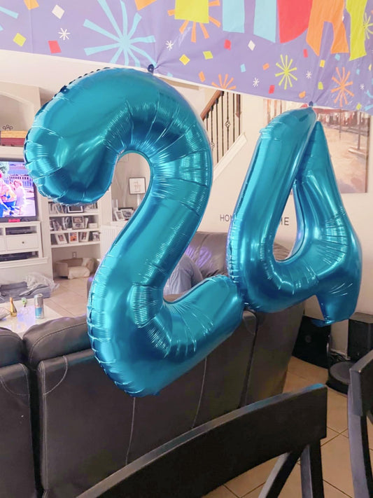 Enyeopd large 40-inch number balloon with straw for quick setup.