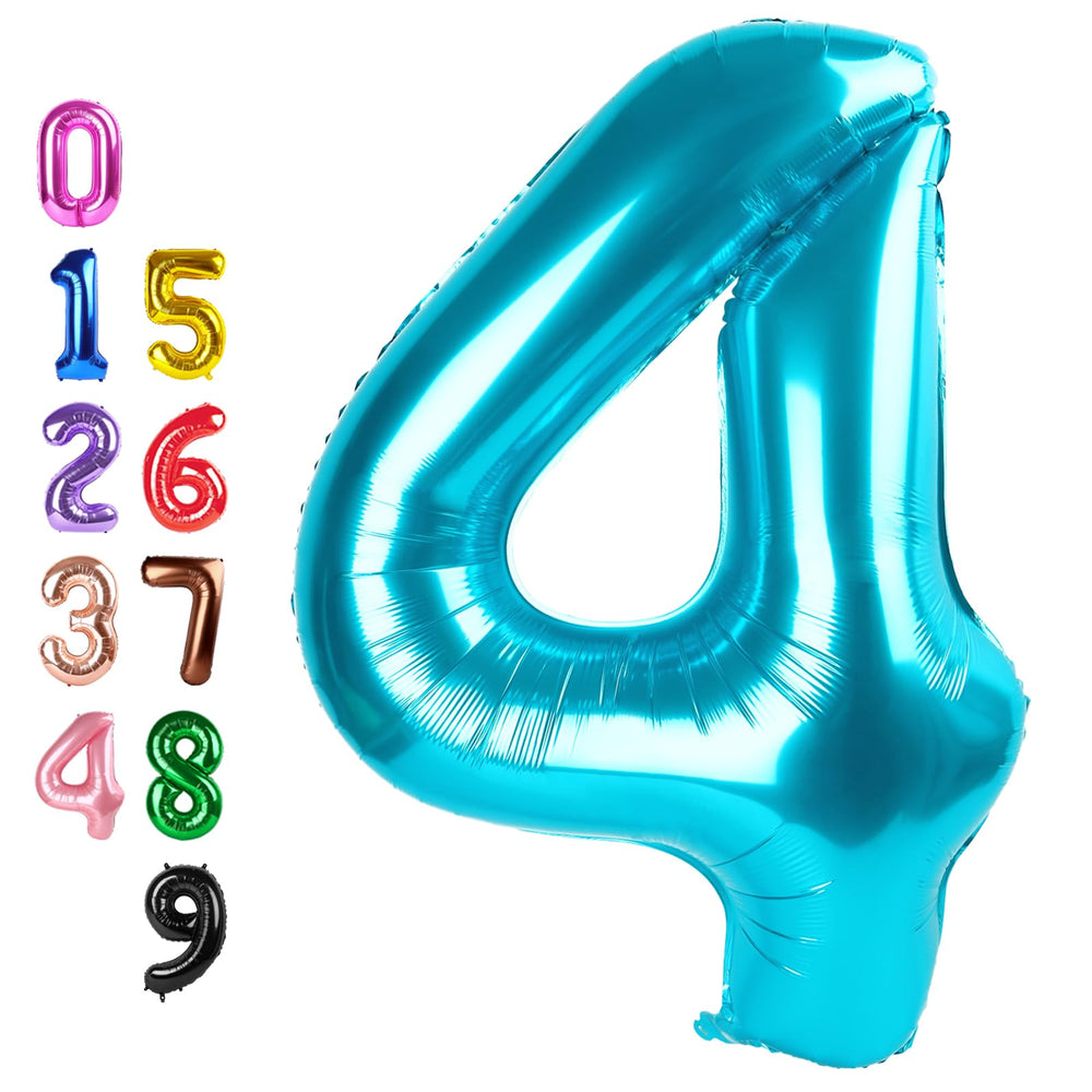 Enyeopd light-blue 4-number balloon for a memorable 4th birthday.