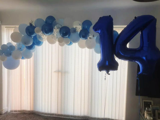 Enyeopd navy blue number 4 balloon hanging display adds drama to parties