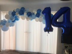 Enyeopd navy blue number 4 balloon hanging display adds drama to parties