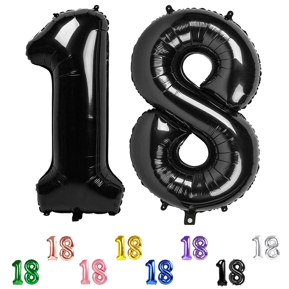 Enyeopd number-18 balloon 40inch black digital for bold birthday decor and photo-worthy moments.