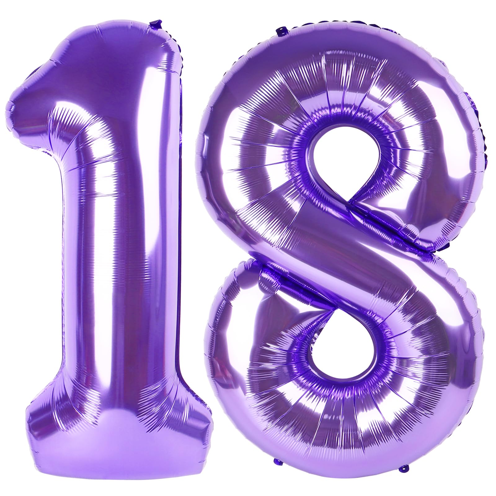 Enyeopd 18-number balloon, 40 inch purple, bold milestone backdrop.