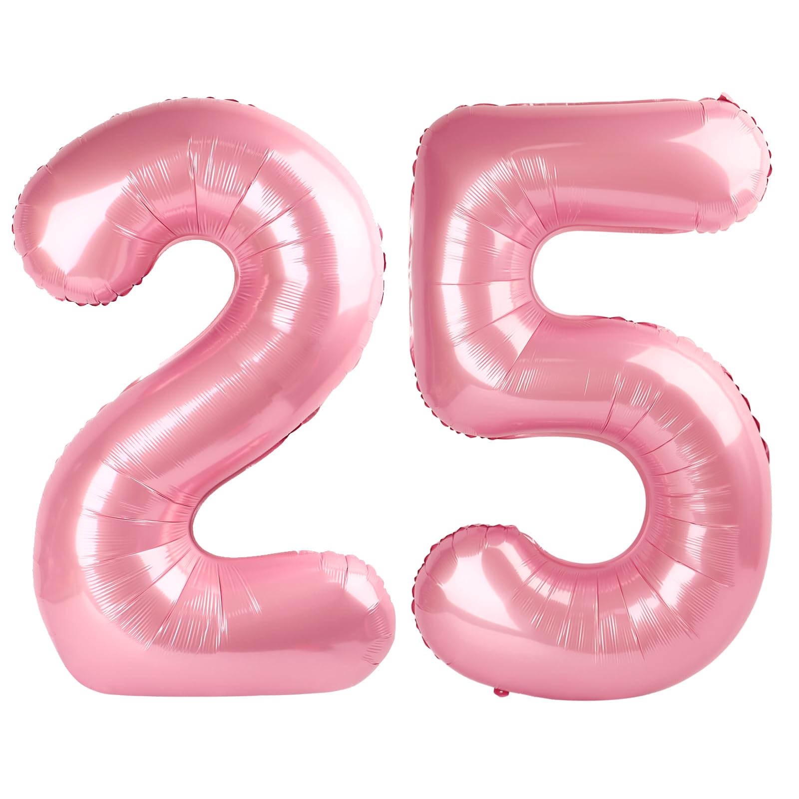 Enyeopd Number 25 balloons in pearl pink for stylish birthday photos.